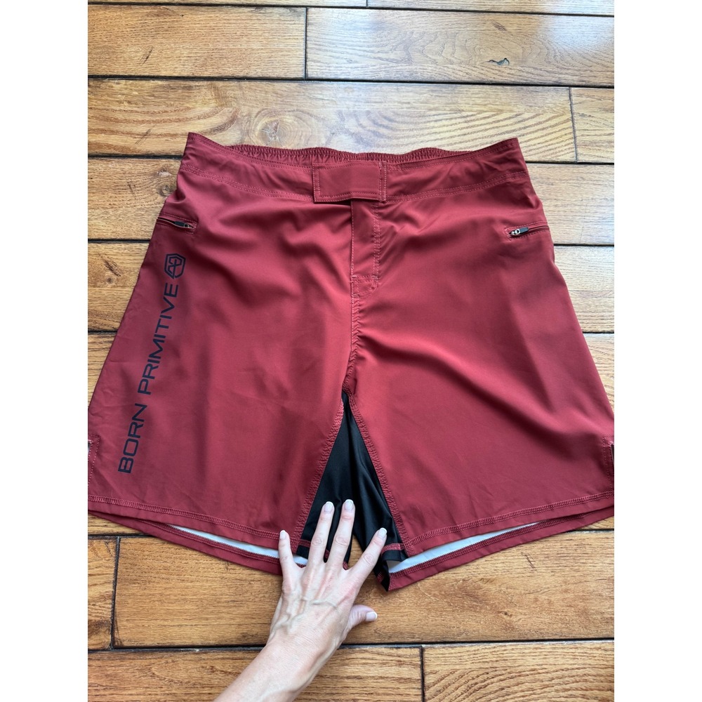 Born Primitive Defender Shorts Mens 40 Red CrossFit Athletic Training Gym